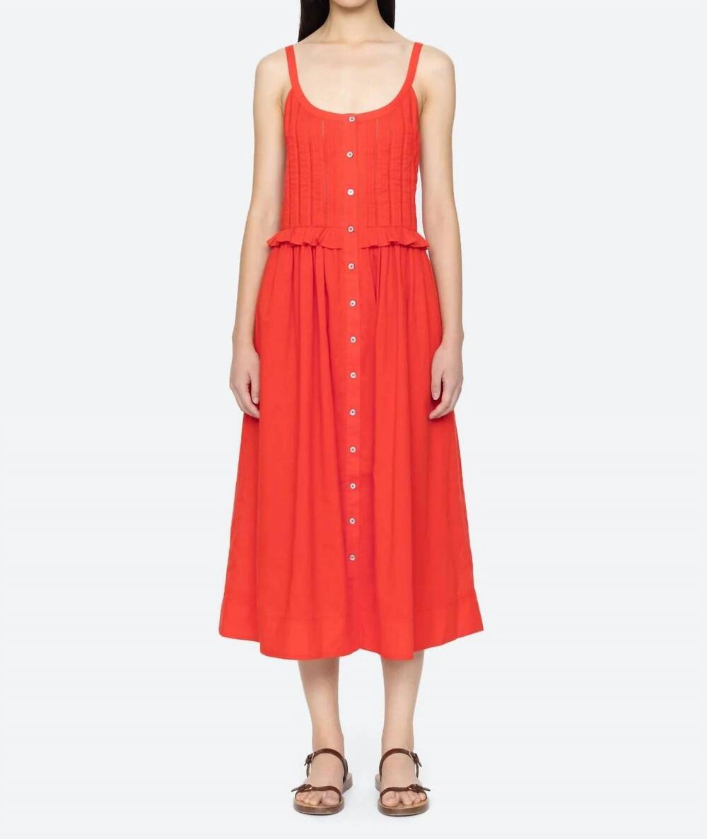 NEW SEA alberte solid tank dress in red